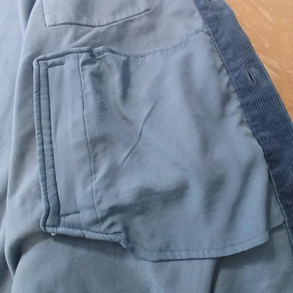 Goodfellow And Co Men's Shacket XXL Navy Blue Corduroy‎ Ribbed Trucker Jacket...